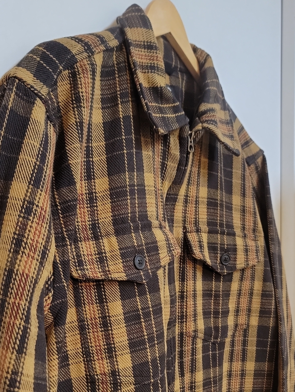 Bespoke Post| Line Of Trade |Men's Brown Plaid Workshirt Jacket - Picture 5 of 12